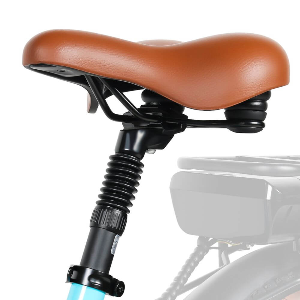 Cooly Bikes electric bike seat brown in colour for ebike_electric bike_Gold Coast_Australia