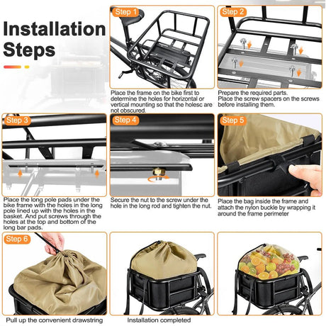 E - Bike Cooly Cargo Pro - Premium E - Bike Front/Rear Rack Basket - Cooly Bikes