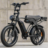 Black electric bike on a white background