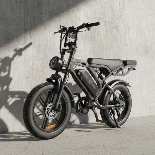 Black electric bike on a white background