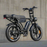 Black electric bike on a concrete surface 