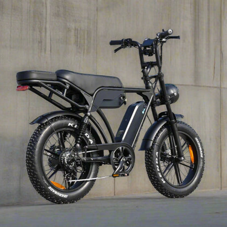Black electric bike on a concrete surface 