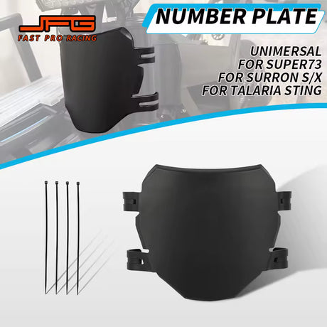 Black number plate for a vehicle with mounting hardware, branded 'Fast Pro Racing'.