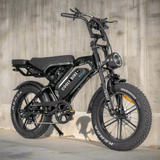 Black electric bike with 'COOBI BIKES' branding on a white background