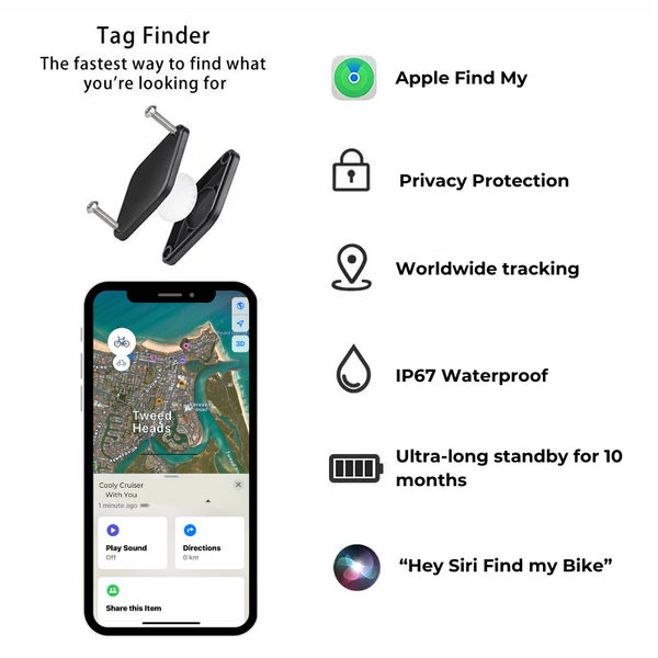 GPS Electric Bike Tracker Tag | Global Tracking & Apple Find My | Cooly Bikes