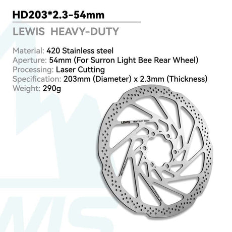 Lewis Heavy Duty Electric Dirt Bike Brake Rotor – 2.3/3mm Thick - Cooly Bikes