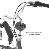 Bicycle handlebar with mounting bracket on a white background